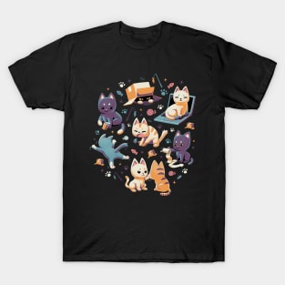 Naughty cats making trouble // Cute kittens, mad cat T-Shirt